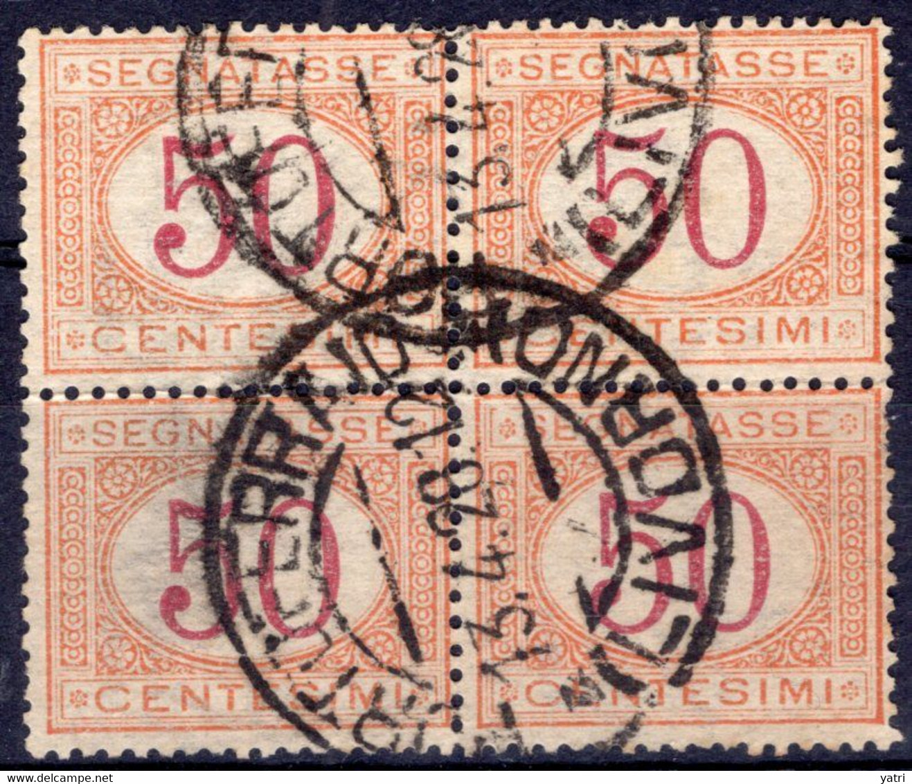 Regno D'Italia (1890) - Segnatasse 50 Cent. In Quartina Ø - Taxe