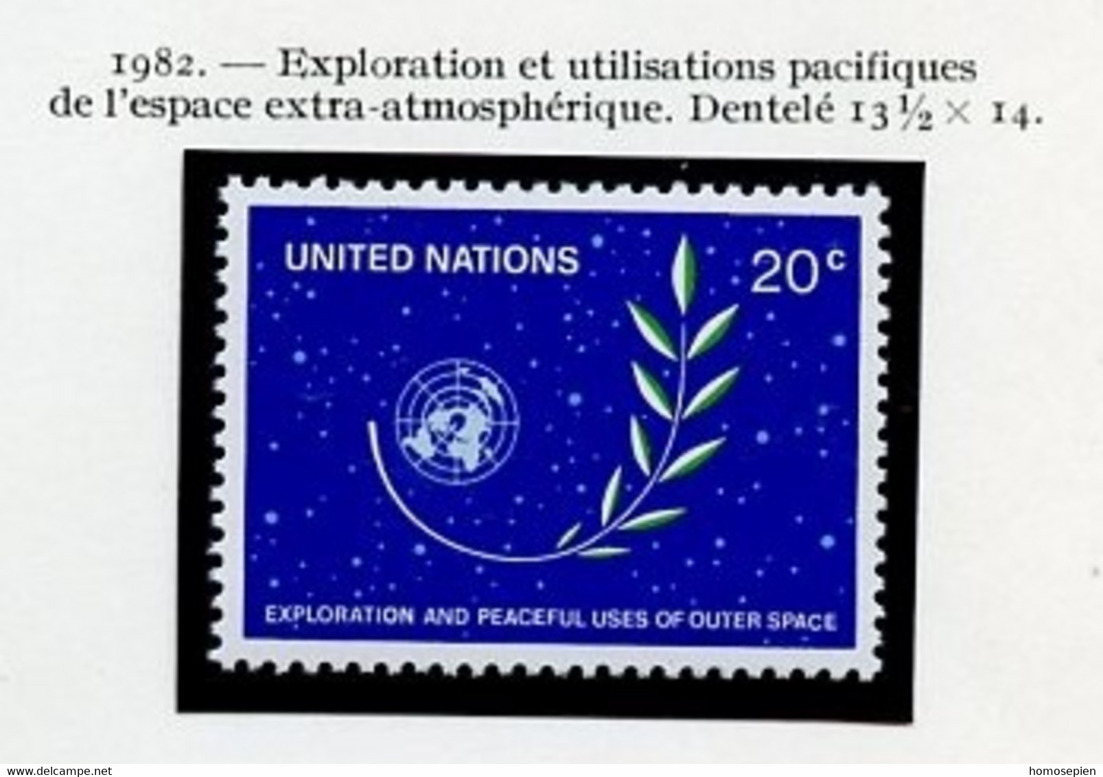 Espace 1982 - NU New York - Vereinte Nationen Y&T N°364 - Michel N°396 *** - 20c Utilisations De L'espace - USA