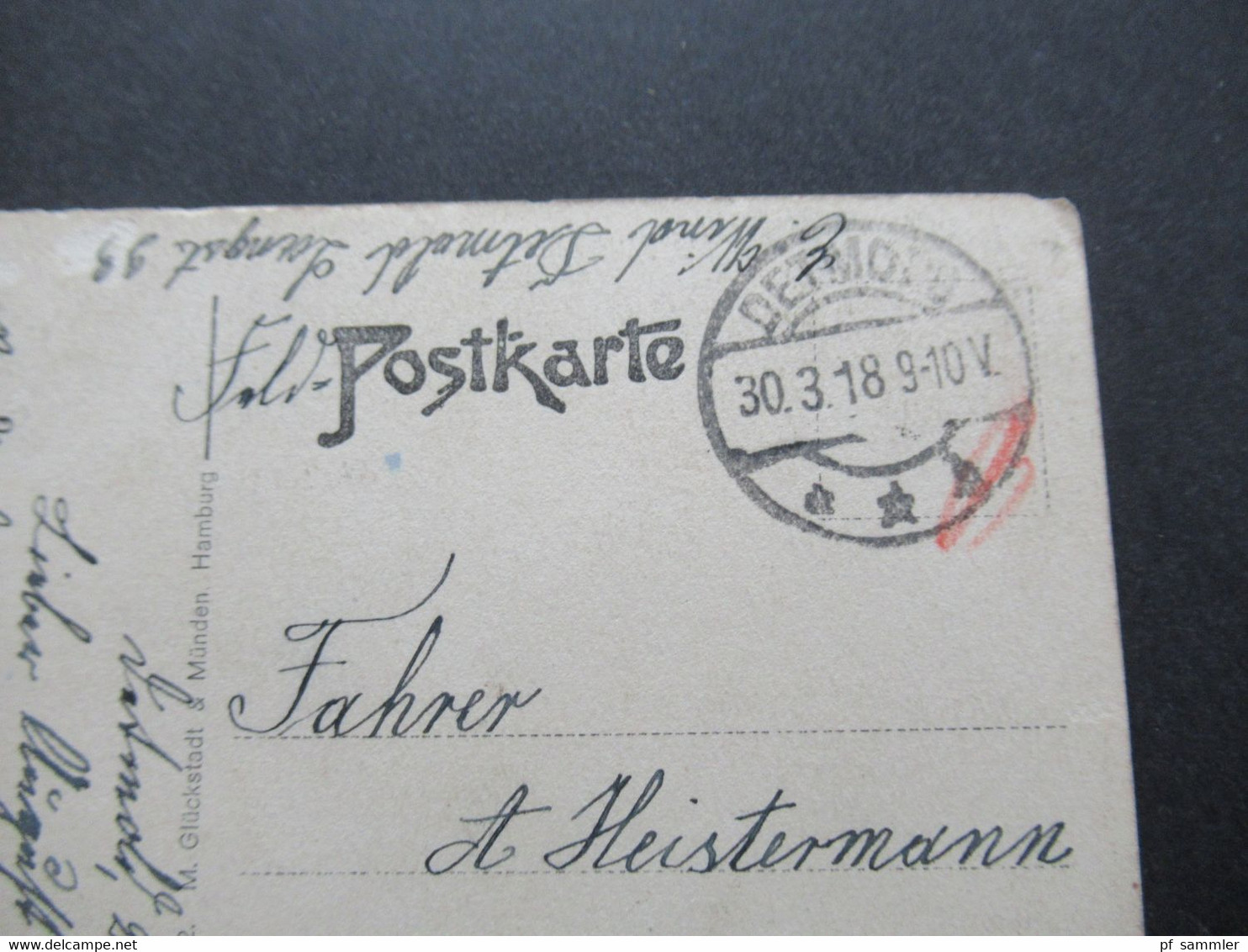 Feldpost AK 1.WK Stempel Detmold 30.3.1918 AK Teutoburger Wald Berlebeck Mit Johannaberg Verlag M.Glückstadt, Hamburg - Detmold