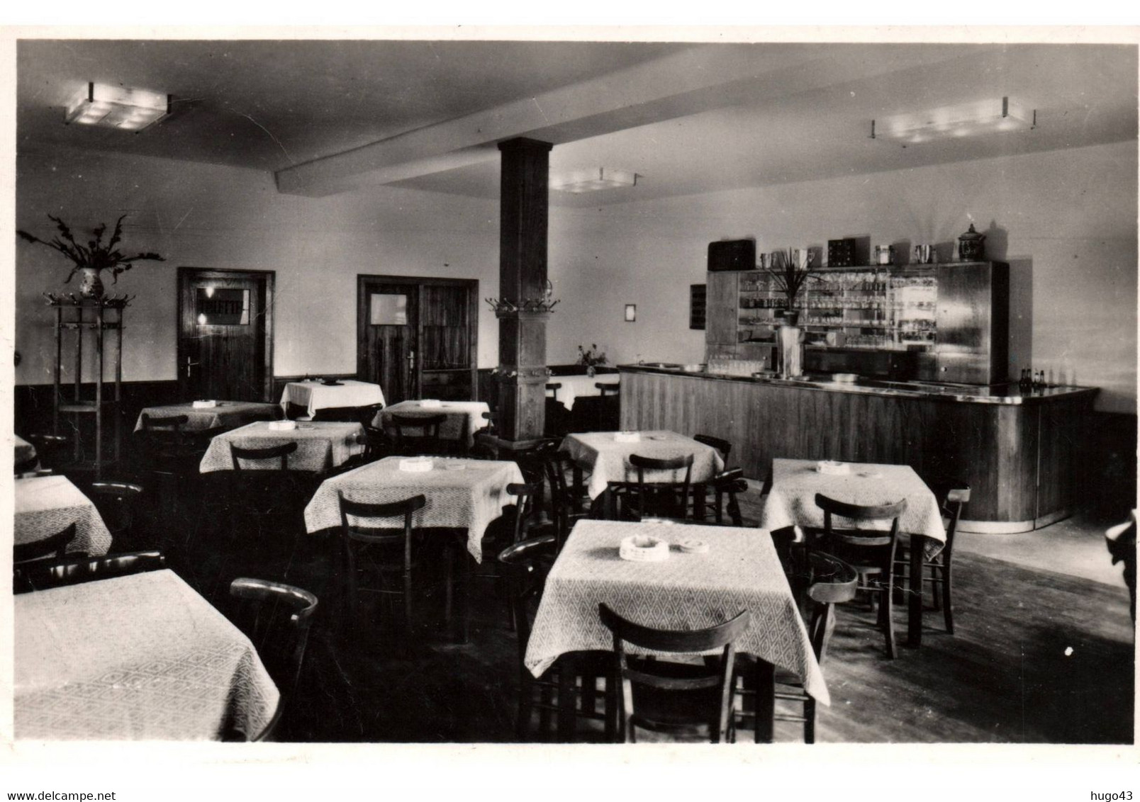 (RECTO / VERSO) SAAR DILLINGEN EN 1950 - RESTAURANT WERNER MEILCHEN -  BEAU TIMBRE ET CACHET - FORMAT CPA - Kreis Saarlouis