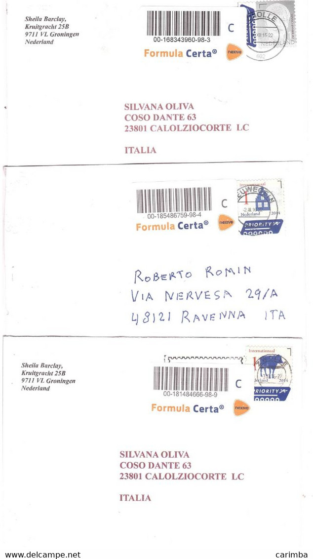 PRIORITY INTENATIONAAL FORMULA CERTA PER ITALIA 3 LETTERE - Storia Postale