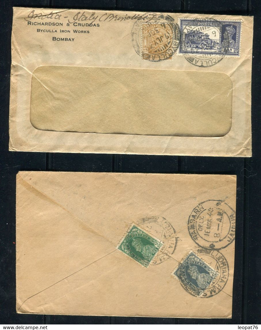 Indes Anglaises - Lot De 4 Enveloppes Période 1939/45, à étudier - 1936-47 King George VI