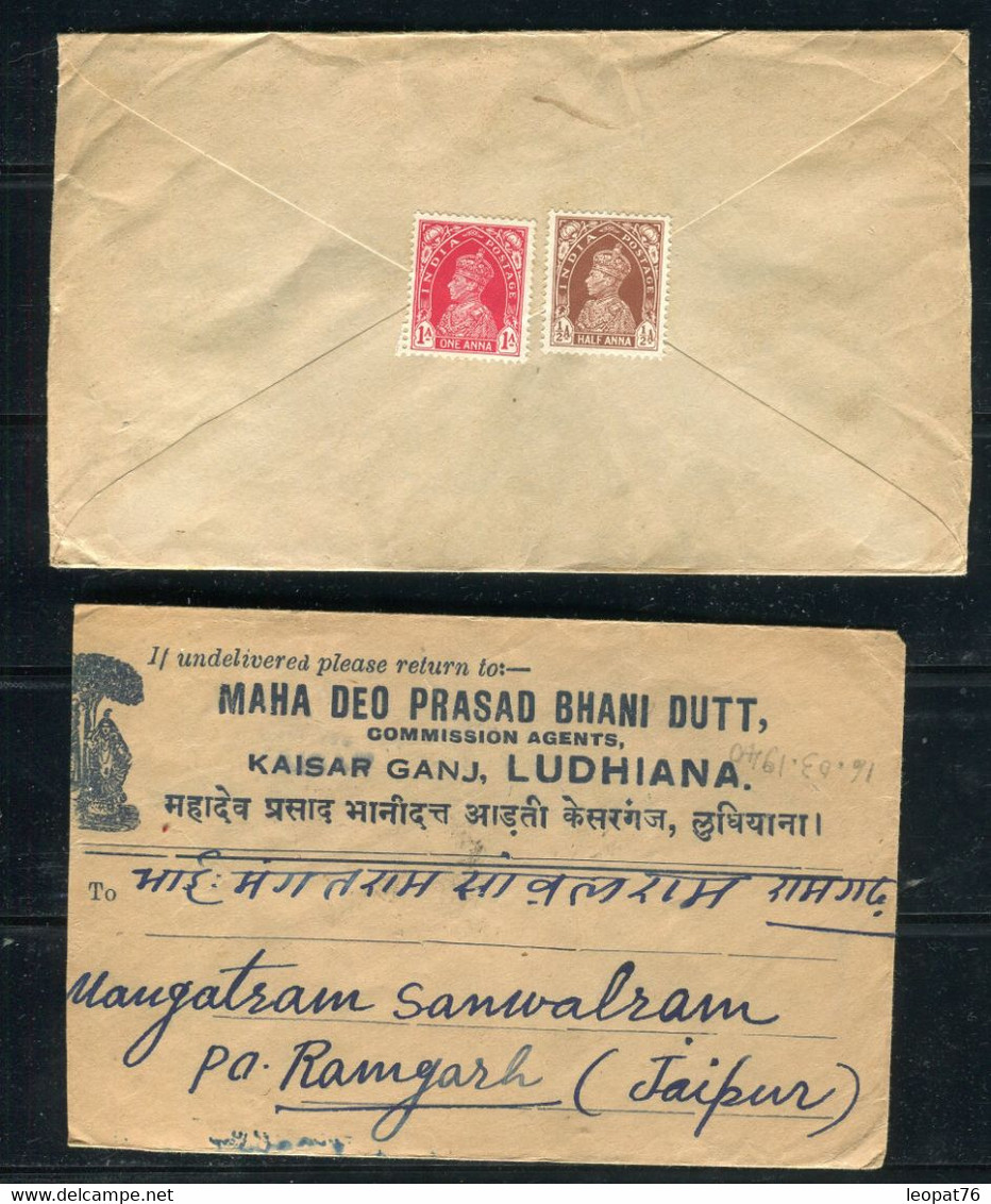 Indes Anglaises - Lot De 4 Enveloppes Période 1939/45, à étudier - 1936-47 Roi Georges VI