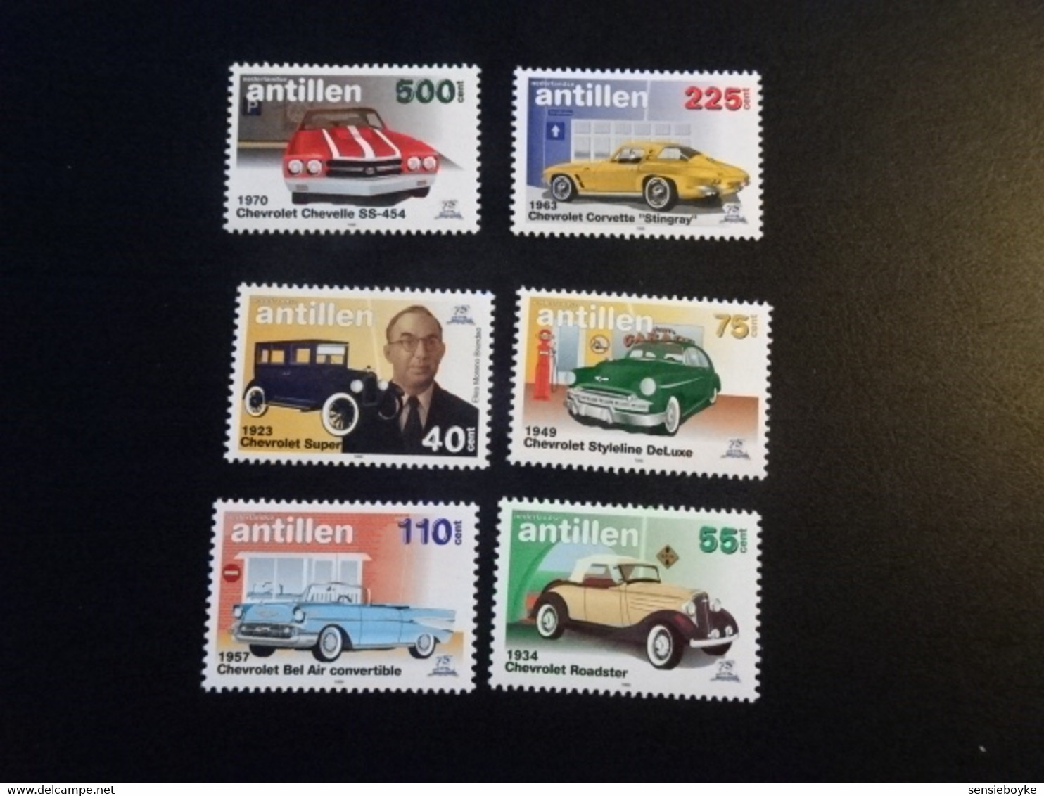 K50263 - Set MNh Netherlands Antilles 1998 - SC. 829-834 - Chevrolet Automobiles  - Cars - Curaçao, Nederlandse Antillen, Aruba