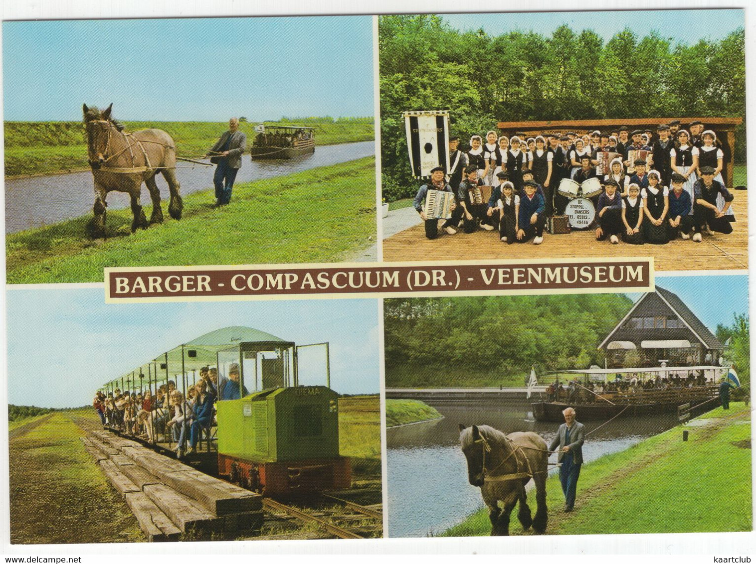 Barger Compascuum: Trein 'DIEMA' (Industriespoor), Trekschuit, 'De Stoppel Dansers' - Veenmuseumdorp 't Aole Compas' - Emmen