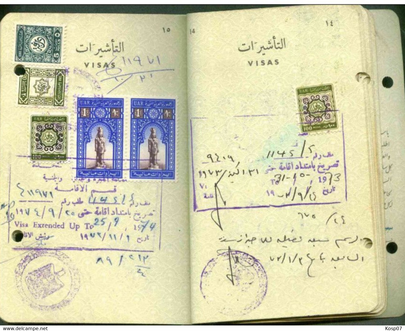 Saudi Arabia Passport 1973 Many Visas And Revenue Stamps - Documenti Storici