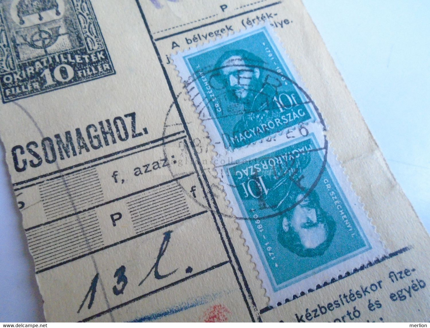 D187472   Parcel Card  (cut) Hungary 1937 EGER - Parcel Post