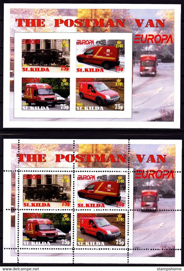 St. Kilda - 2013 - Europa Thema & The Postman - 2.Mini S/Sheet (imp.+perf.) Private İssue ** MNH - Local Issues