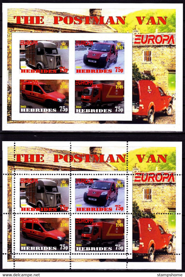 Hebrides - 2013 - Europa Thema & The Postman - 2.Mini S/Sheet (imp.+perf.) Private İssue ** MNH - Local Issues