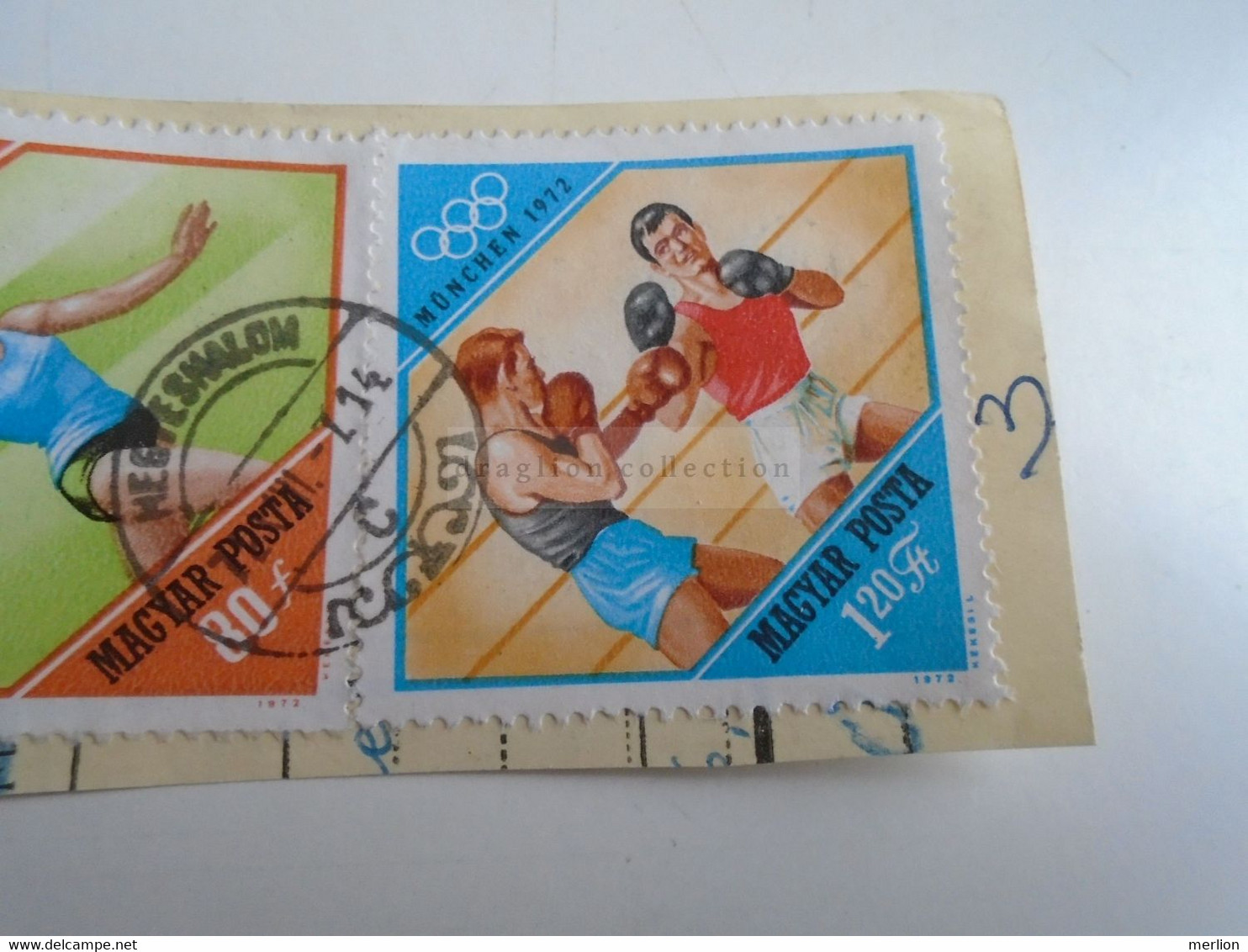 D187486   Parcel Card  (cut) Hungary 1972 Hegyeshalom  - Stamp München Olympic Games - Box Boxing - Pacchi Postali