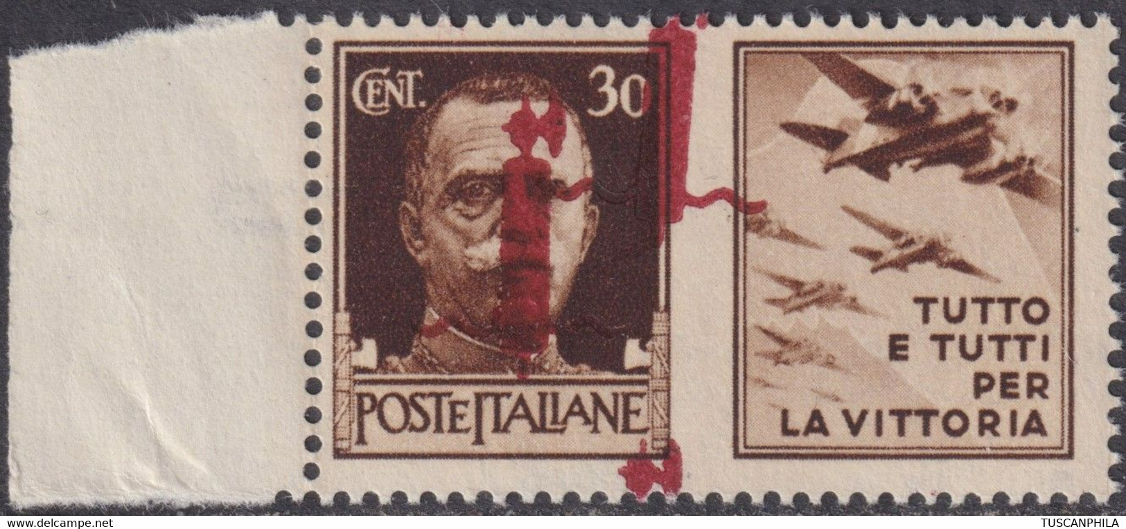 Repubblica Sociale 30 C. III Sass. 31baba MNH** BDF Cv. 1950 - Propaganda Di Guerra