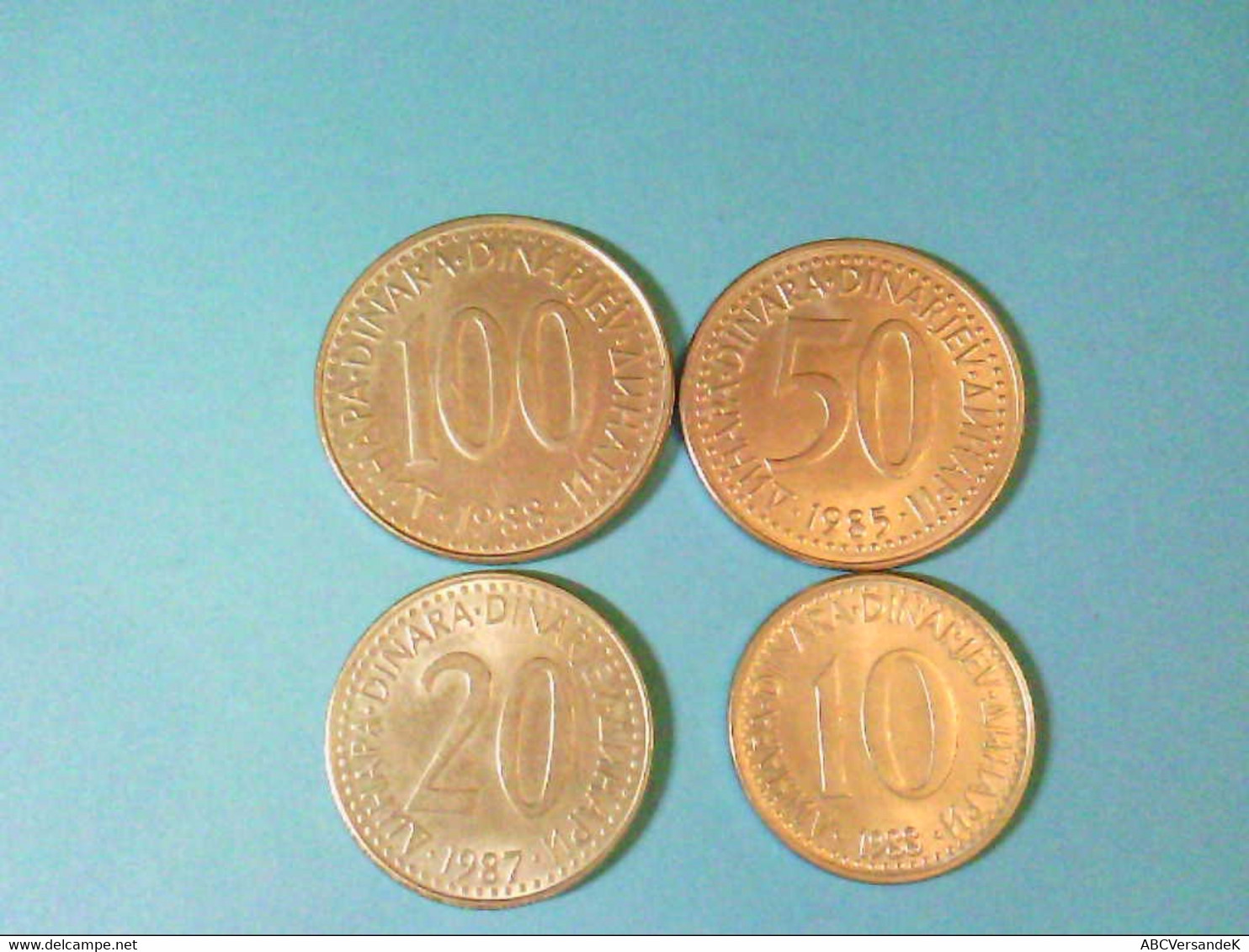 Jugoslavien / 4 Münzen / Dinara, Je 1 X 100, 50, 20, 10 Dinara. - Numismatica