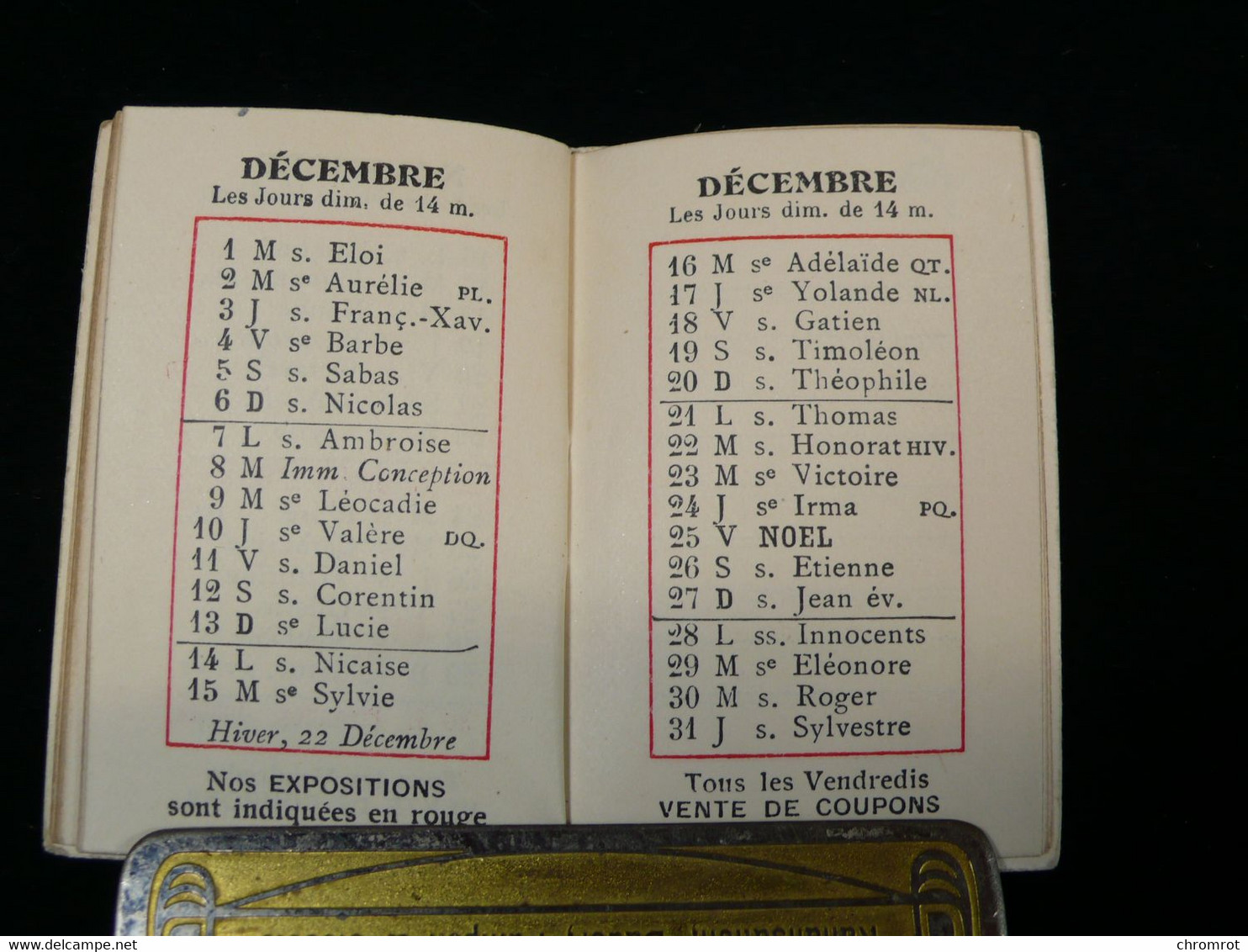 Mini Calendar Kalender AU BON MARCHÉ Vintage 1914 Maison A. Boucicant Paris 12 Monats Kalender - Petit Format : 1901-20