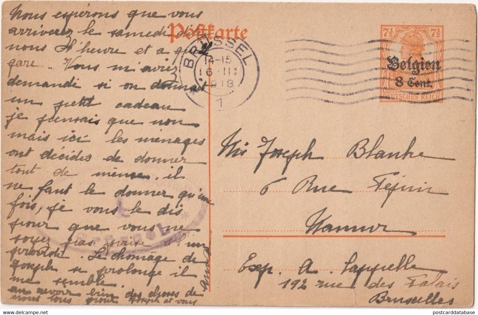 Stamped Stationery Belgium German Occupation - Sent From Brussel To Maastricht - Deutsche Besatzung