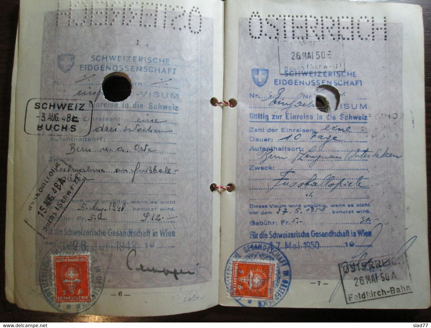 1948 Austrian Passport Expired With Swiss Visa And Italian Tourist Stamp - Documents Historiques