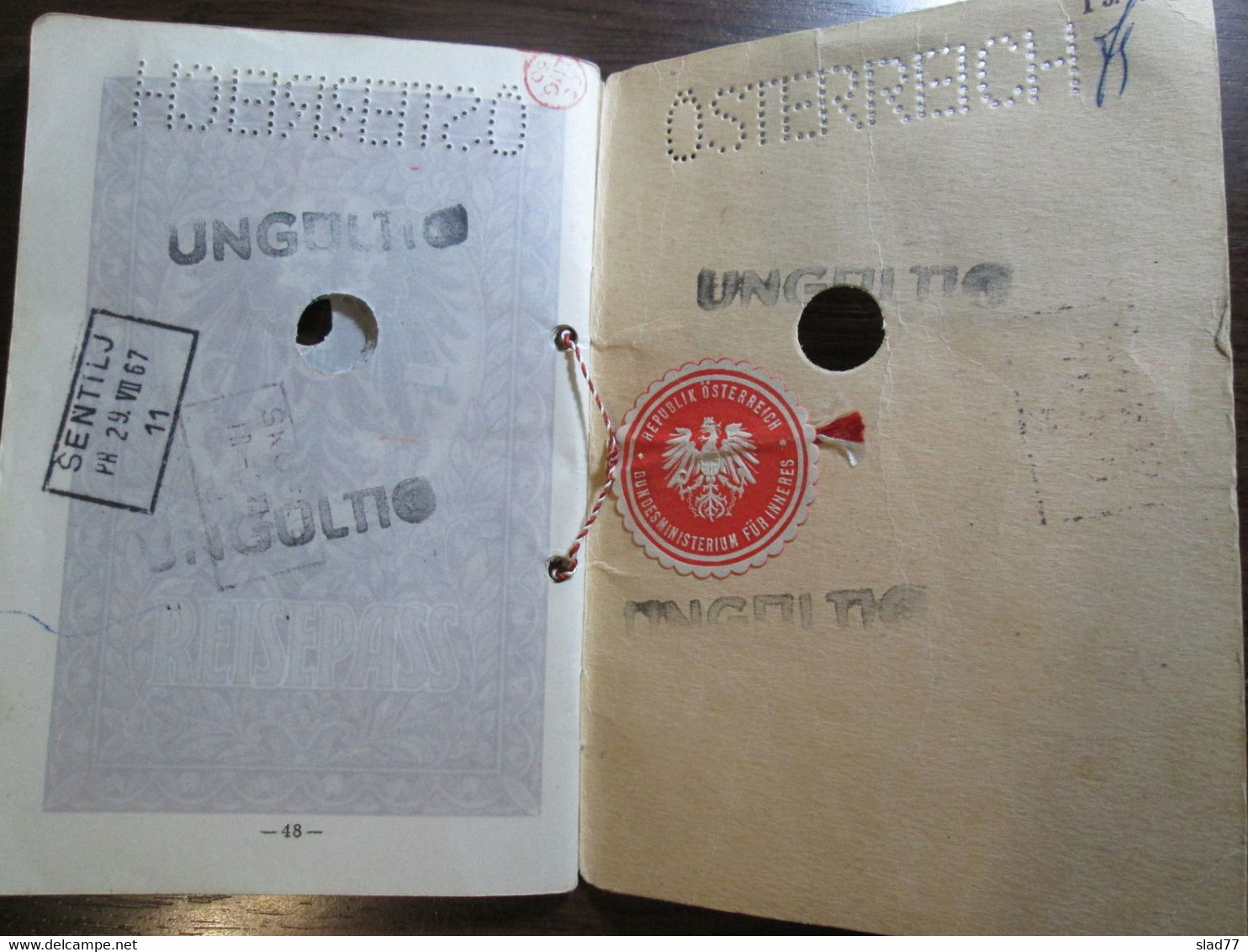 1948 Austrian Passport Expired with Swiss Visa and Italian Tourist Stamp