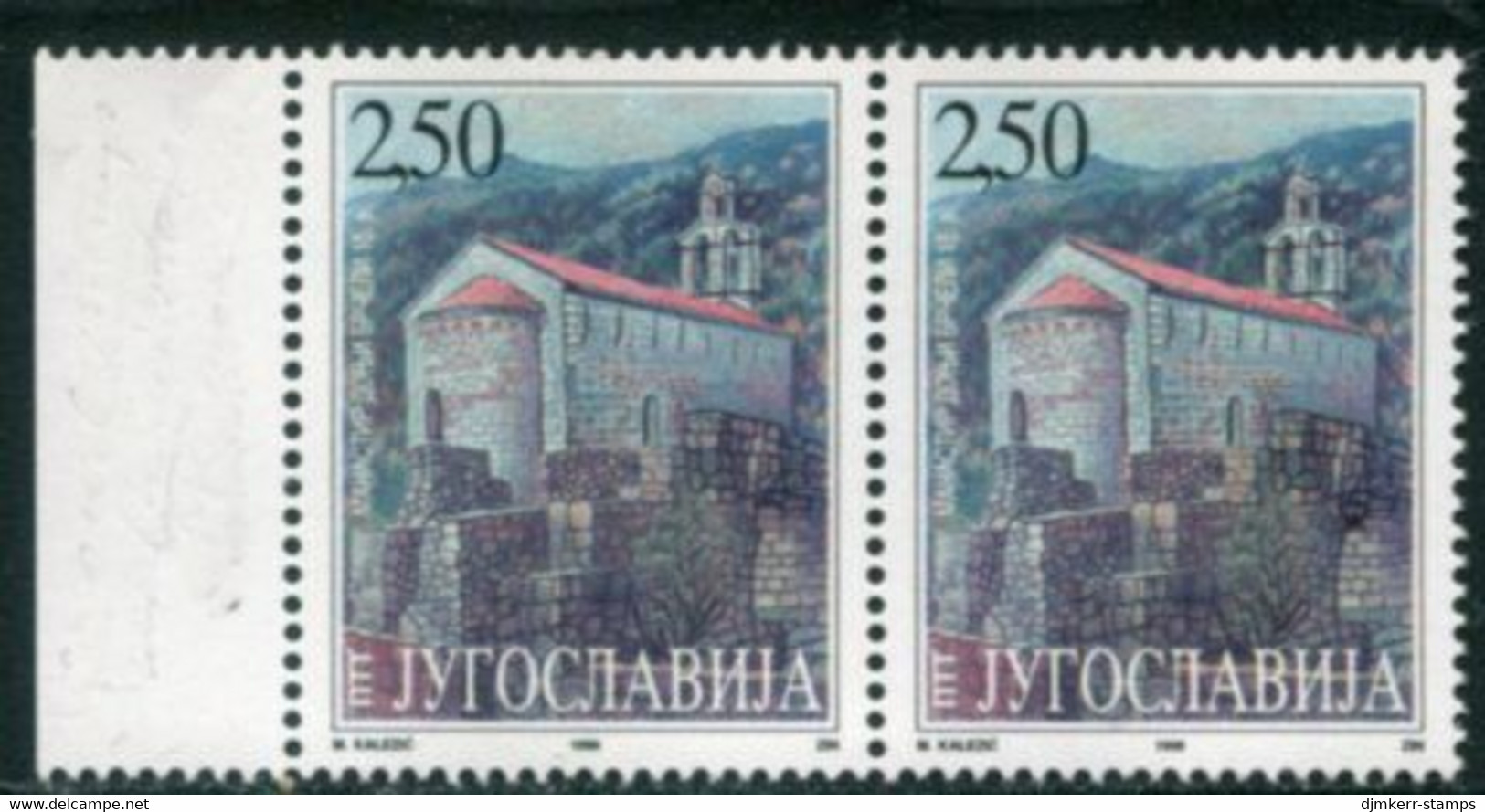YUGOSLAVIA 1998 Montenegrin Monasteries 2.50 ND With Engraver's Mark MNH / **.  Michel 2846 I - Ungebraucht