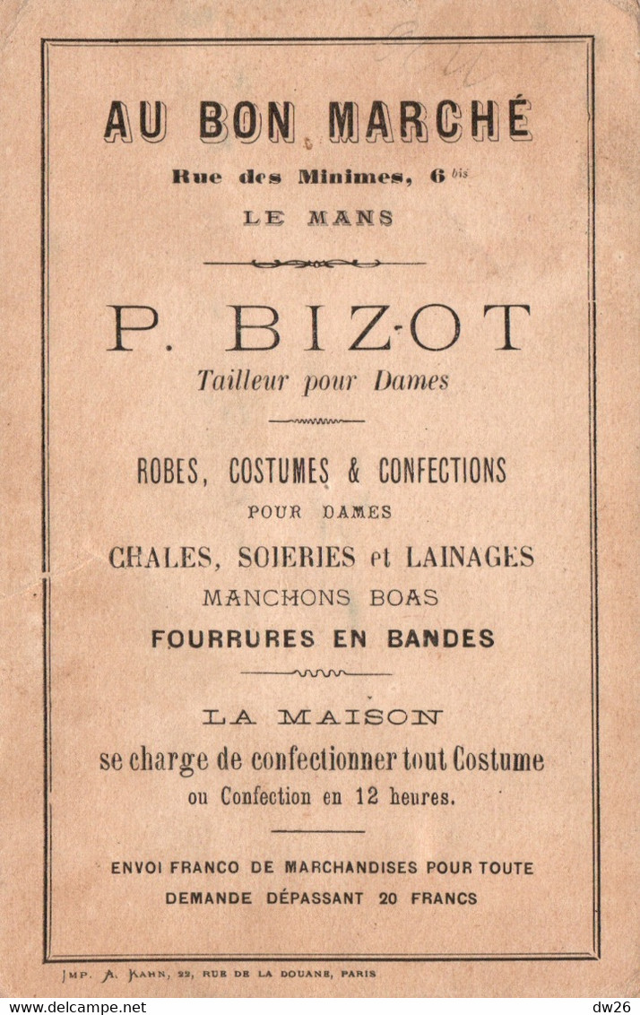 Chromo: Publicité Au Bon Marché, Le Mans (Paul Bizot, Tailleur) Chanson: La Fête Des Oiseaux (Polka, Paroles Et Musique) - Au Bon Marché