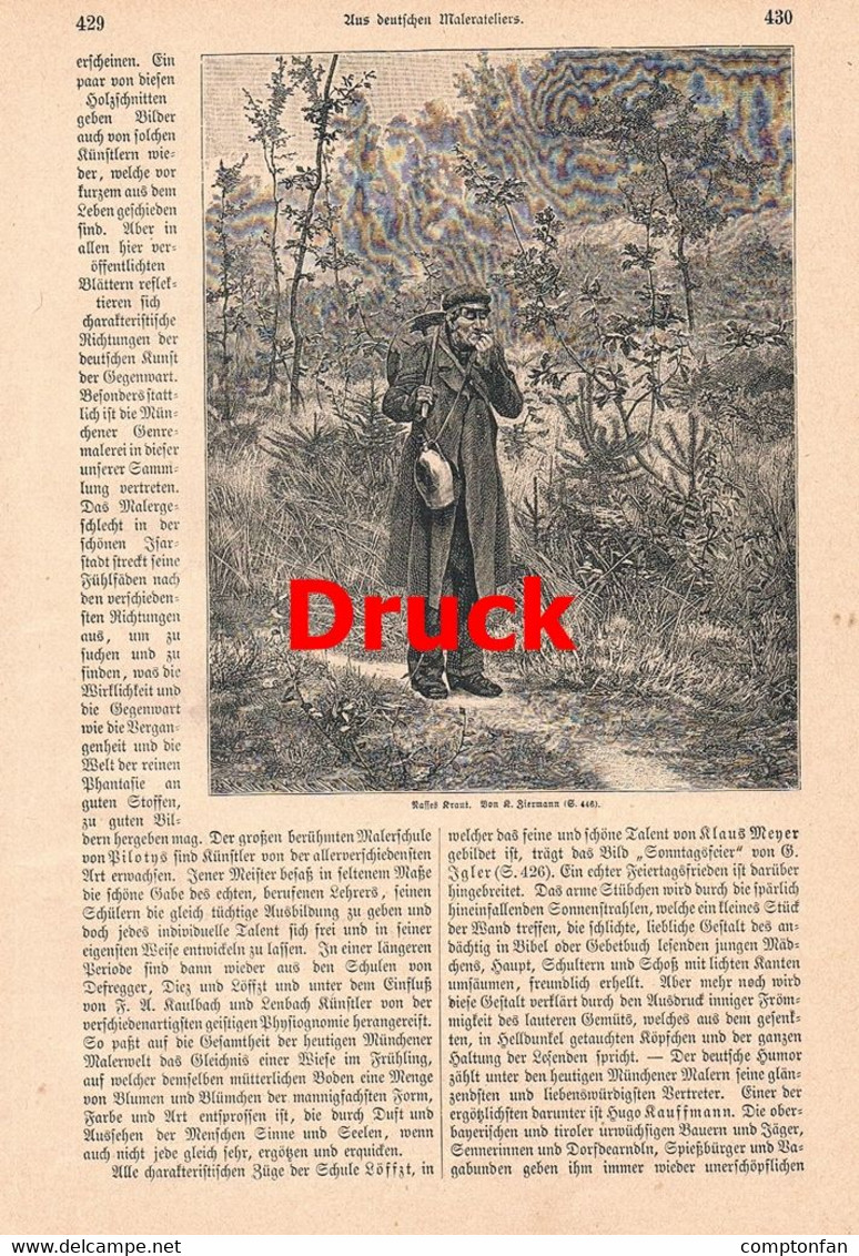 A102 004 Aus Deutschen Malerateliers Artikel Mit 17 Bildern Von 1886 !! - Pittura & Scultura