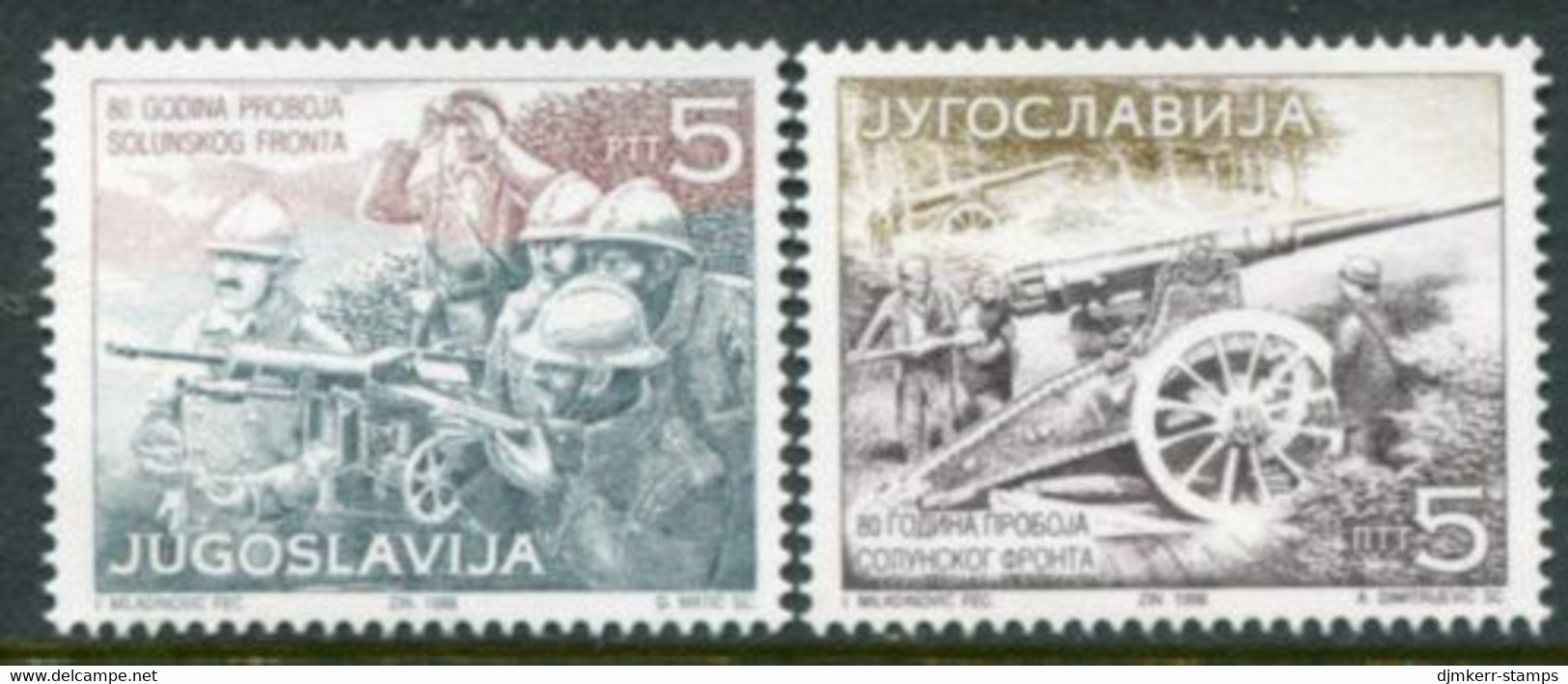 YUGOSLAVIA 1998 Breach Of Salonica Front MNH / **.  Michel 2875-76 - Neufs