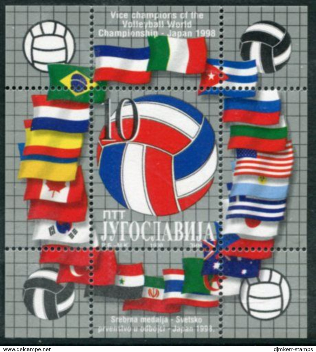 YUGOSLAVIA 1998 Volleyball Silver Medal Block MNH / **.  Michel Block 48 - Nuovi