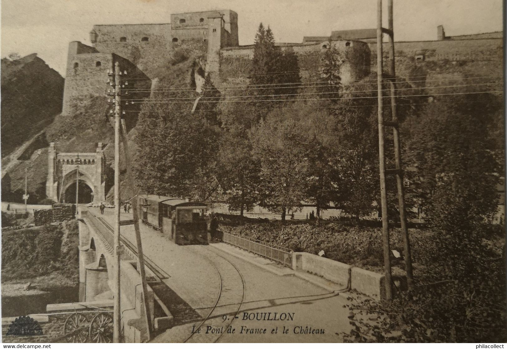 Bouillon // Le Pont De France Et Le Chateau - Tunnel Avec Tram Vapeur (Stoomtram) 19?? Ed Henri Georges  9 - Bouillon