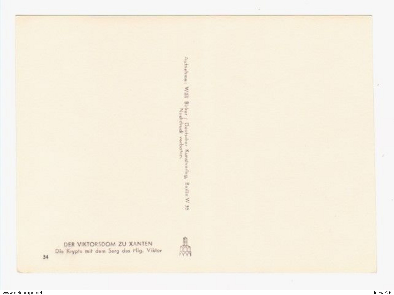 Ak. Xanten, Victorsdom, Krypta M. Sarg D. Hl. Viktors.  Deutscher Kunstverlag - Xanten