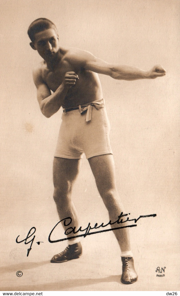 Boxe - Portrait Du Boxeur Georges G. Carpentier Avec Signature - Edition Noyer, Carte A.N. Paris Non Circulée - Boxe