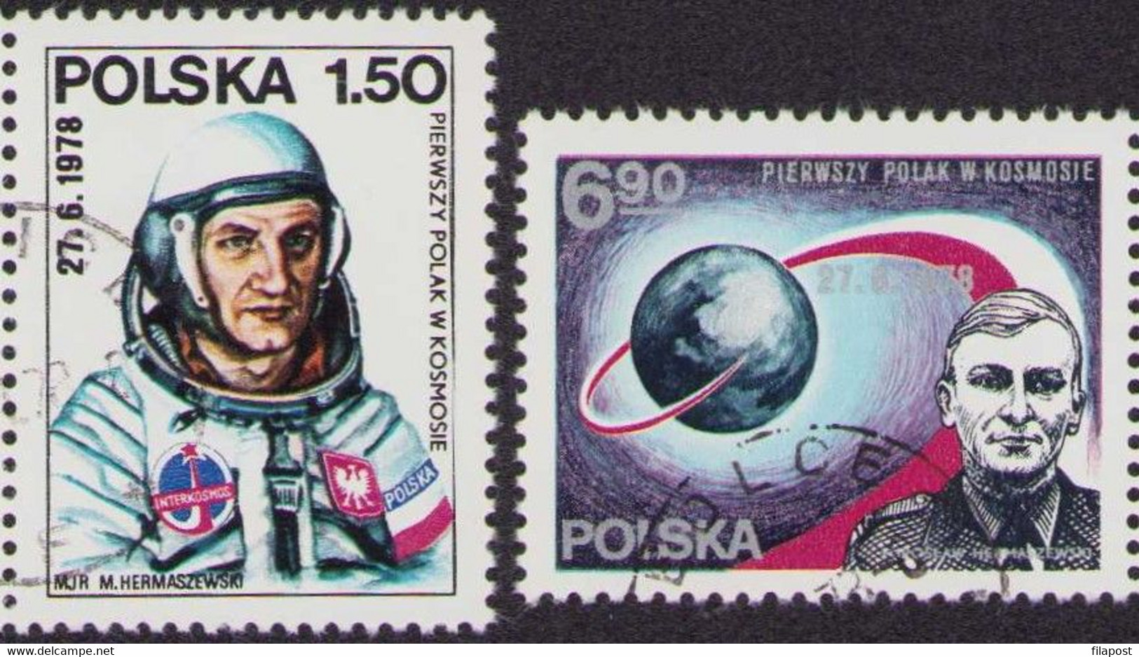 Poland 1978 Mi 2566-67 The First Pole In Space - Interkosmos, Mirosław Hermaszewski Cosmonaut / Used - Altri & Non Classificati