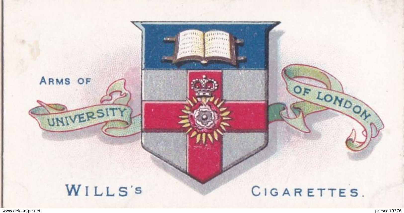 Borough Arms 1906 - 34 London University - Wills Cigarette Card - Original  - Antique - Wills