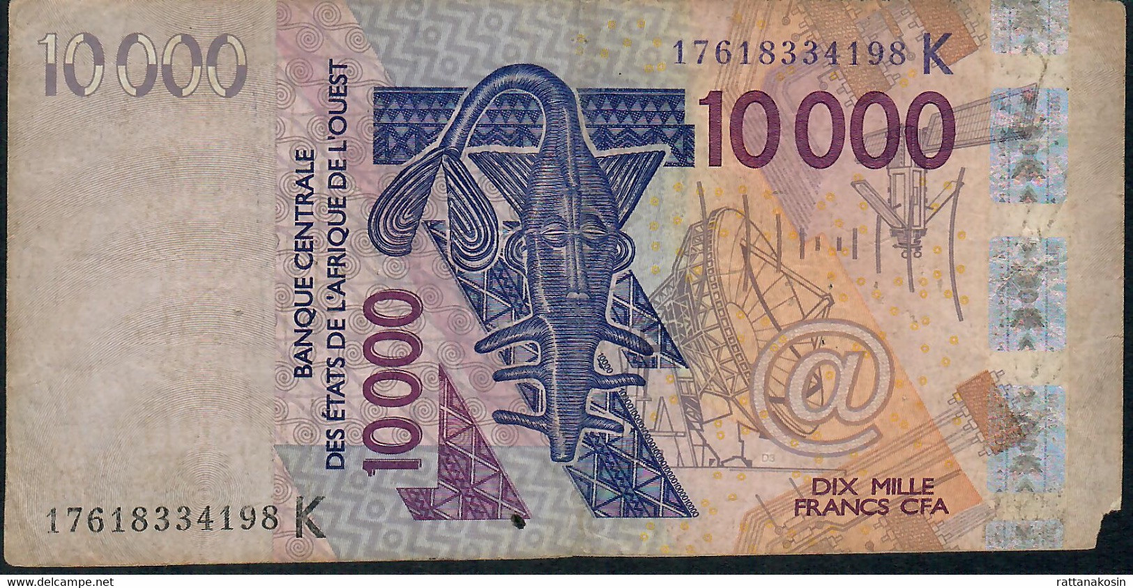 W.A.S. P718Kq 10000 Or 10.000 FRANCS (20)17 VG - West African States