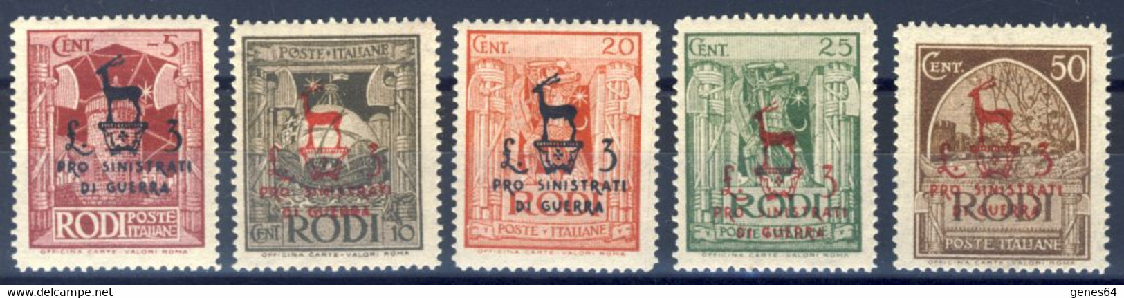 1944 - Pro Sinistrati Di Guerra MNH** (vedi Descrizione) 1 Immagine - Egeo (Occup. Tedesca)