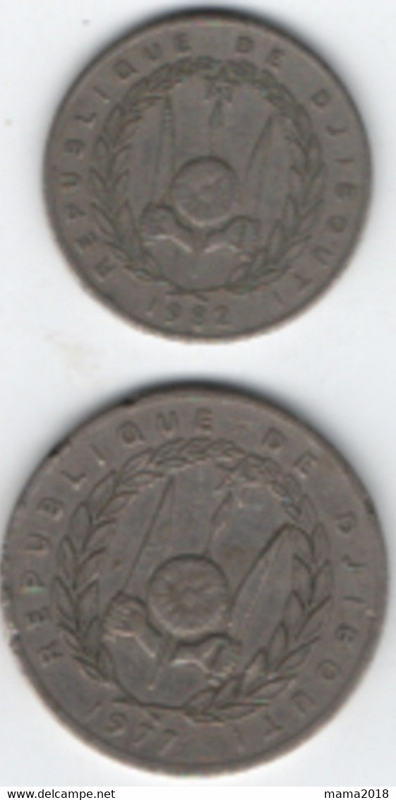 Lot  2 Pièces  Djibouti   100f  1977  Et 50f  1982 - Djibouti