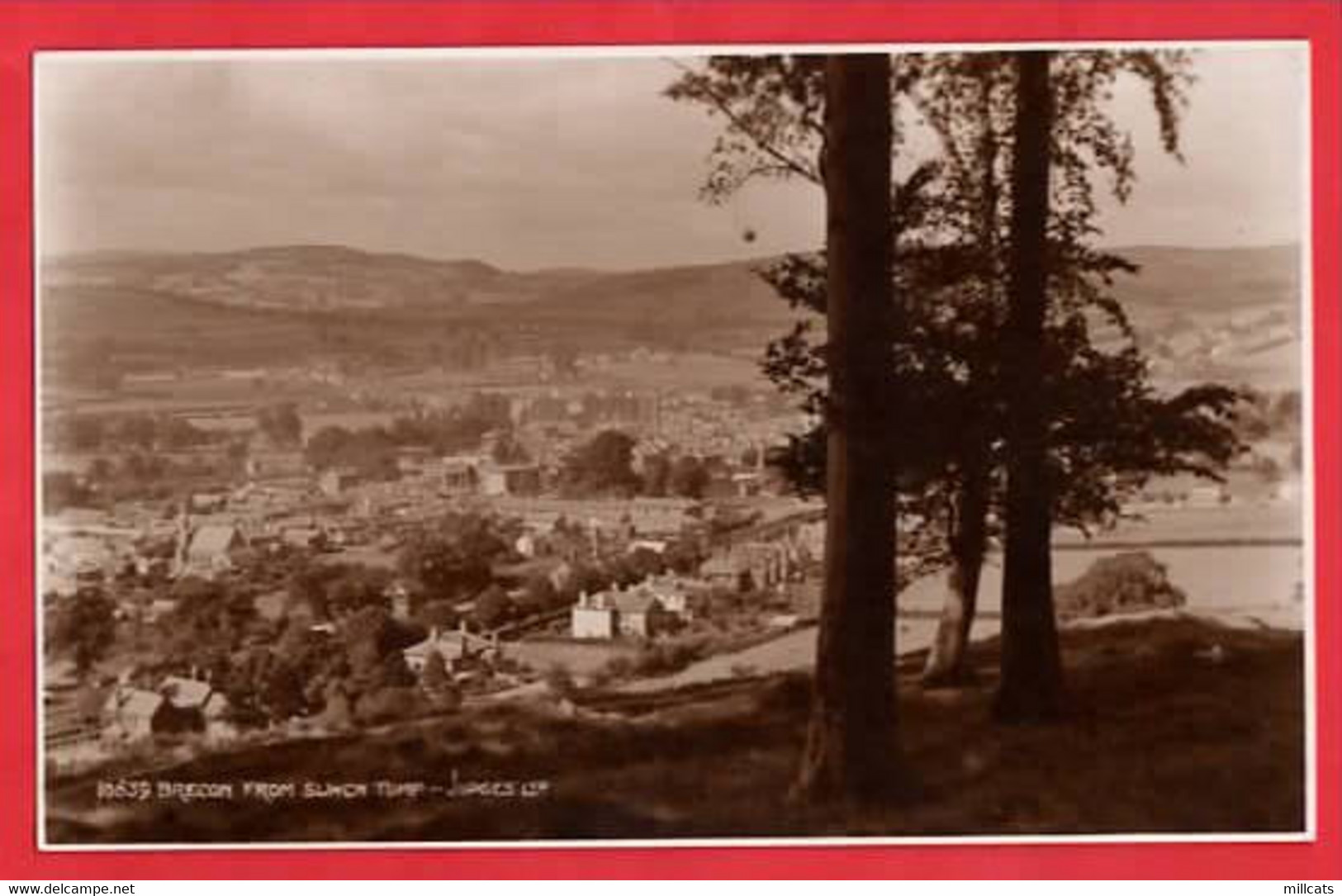 UK WALES BRECONSHIRE    BRECON FROM SLWCH TUMP  VIEW 2     JUDGES RP - Breconshire