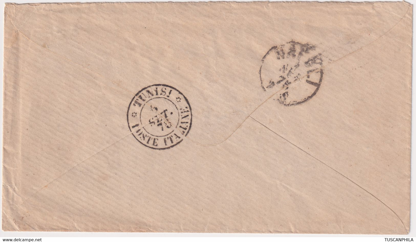 Levante 27 Ago 1875 40 C. Rosa Sass. 7 Su Busta Da Alessandria X Tunisi - Algemene Uitgaven