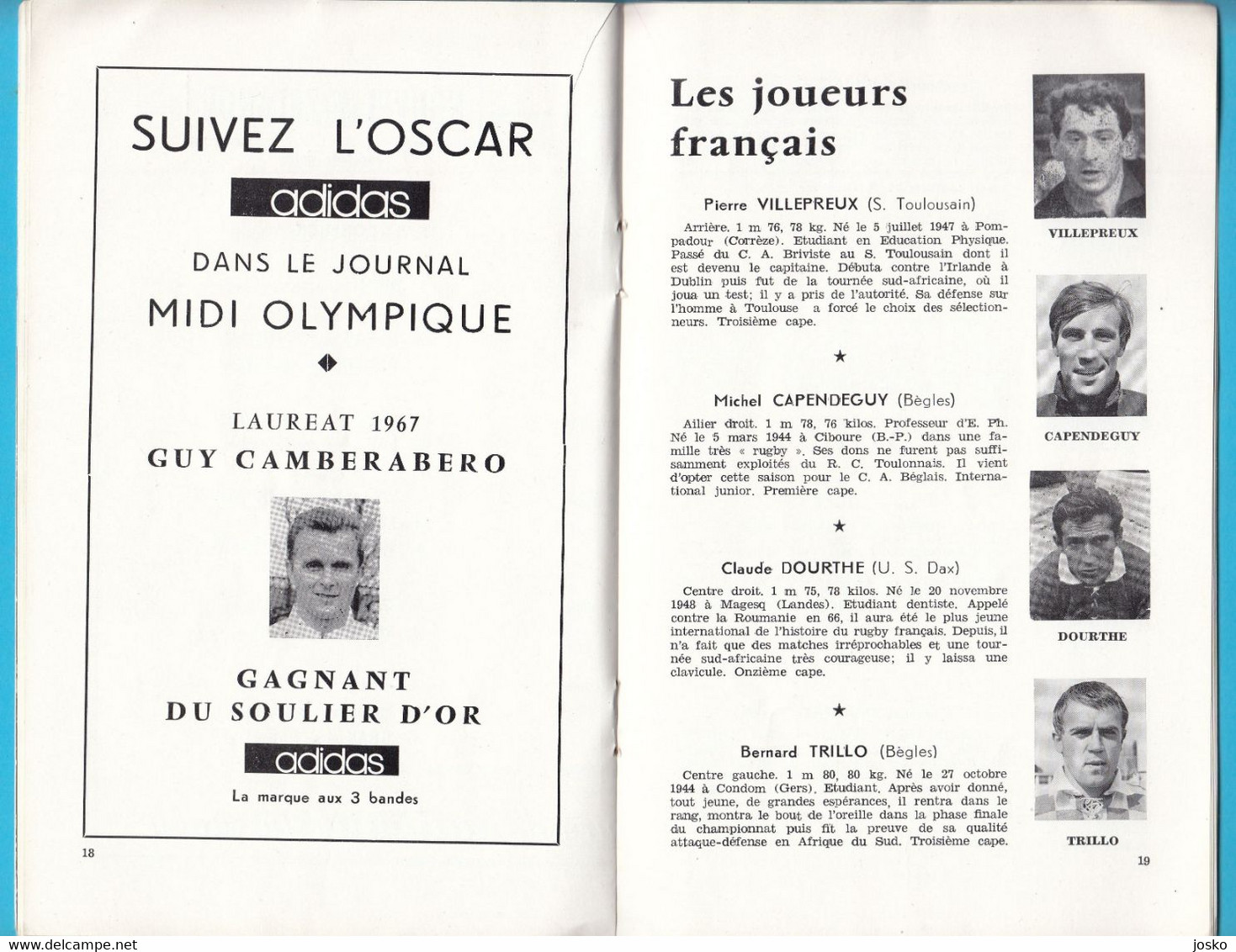 FRANCE v NEW ZEALAND - 1967 original vintage Rugby programme (Colombes) * programm programma RRR