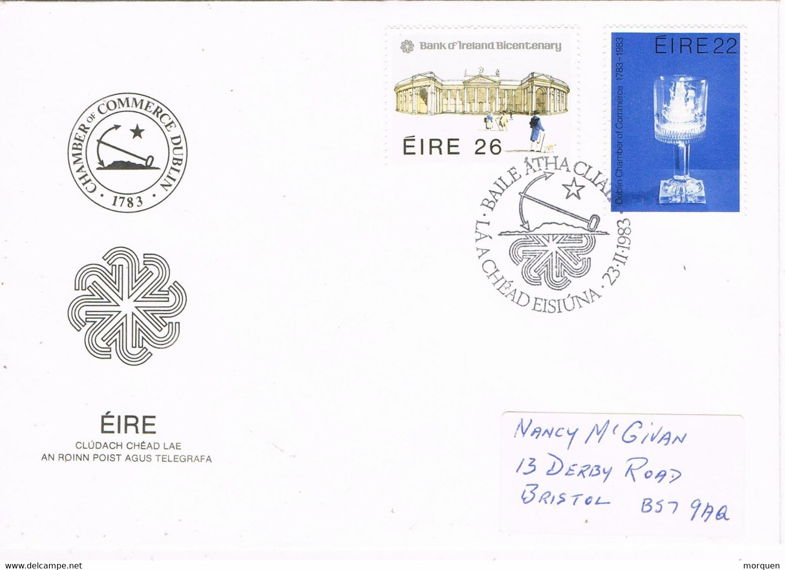 43161. Carta BAILE ATHA CLIATH (Dublin) Irlanda 1983. Tema EUROPA - Cartas & Documentos