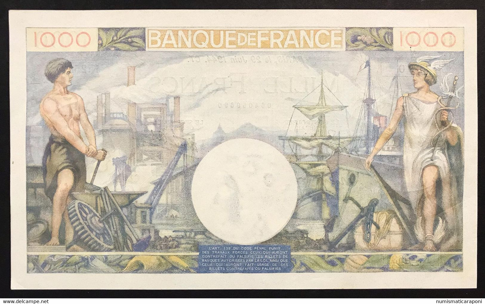 Francia France 1000 Francs Type Commerce Et Industrie, 29 Juin 1944 Sup/q.fds Forellini LOTTO 3540 - 1 000 F 1940-1944 ''Commerce Et Industrie''