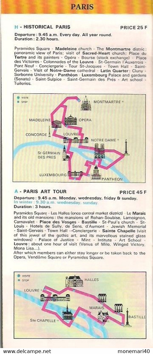 FRANCE - PARIS - MOTORCOACH EXCURSIONS ACCOMPANIED BY ENGLISH SPEAKING GUIDE. - Kultur