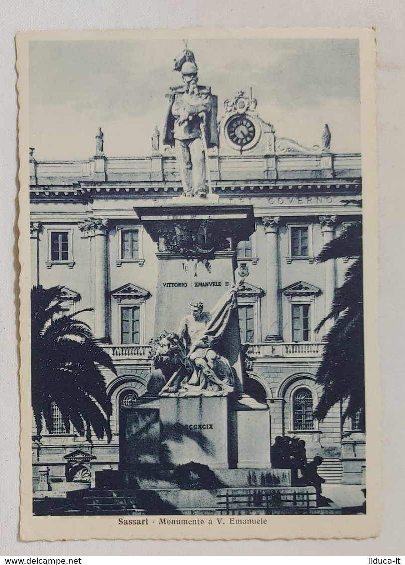 72920 Cartolina - Sassari - Monumento A V. Emanuele - Vg 1938 - Sassari