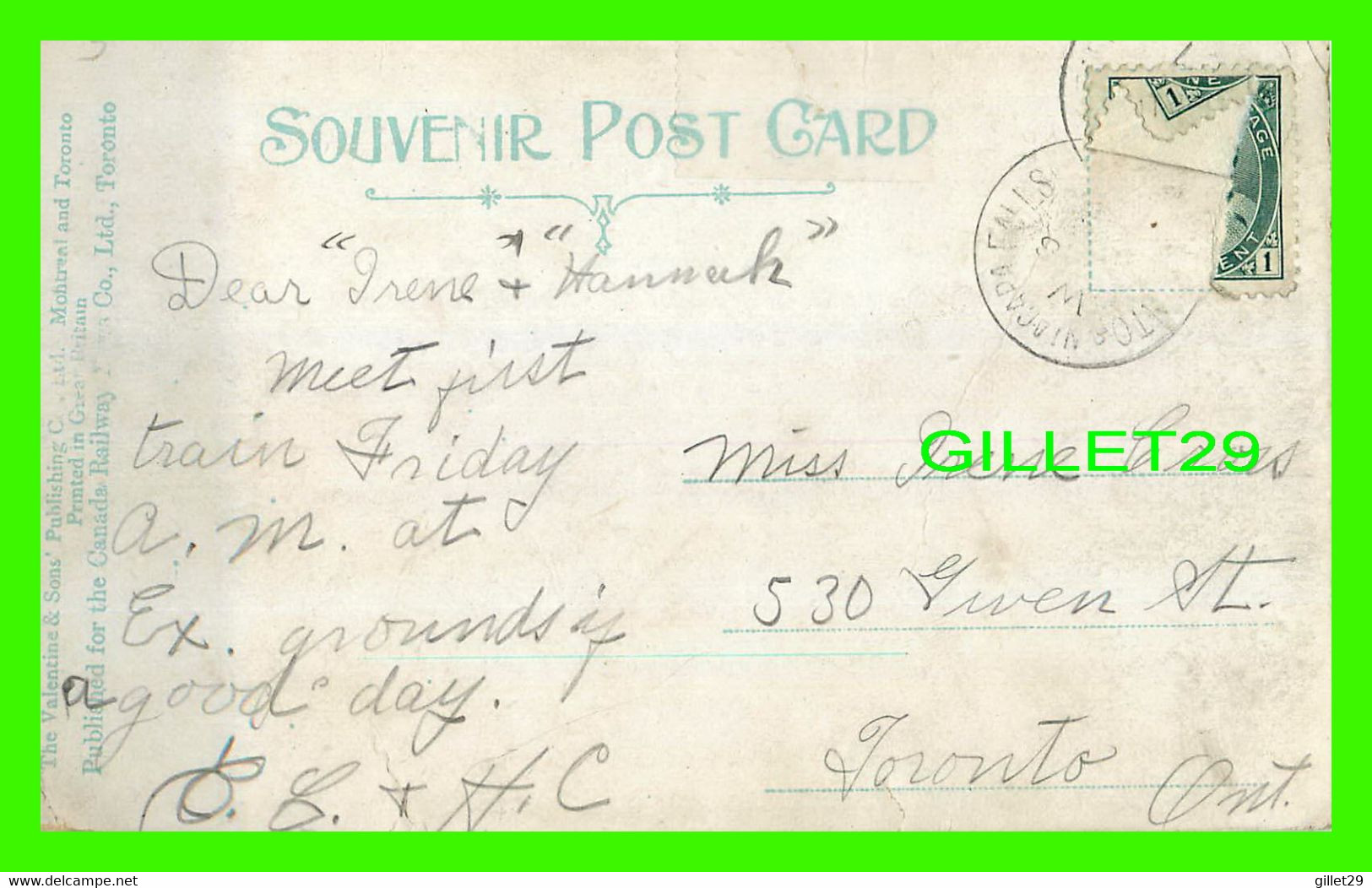 LONDON, ONTARIO - PAVILION, SPRINGBANK PARK - TRAVEL IN 1907 - THE VALENTINE & SONS PUB. CO LTD - - Londen