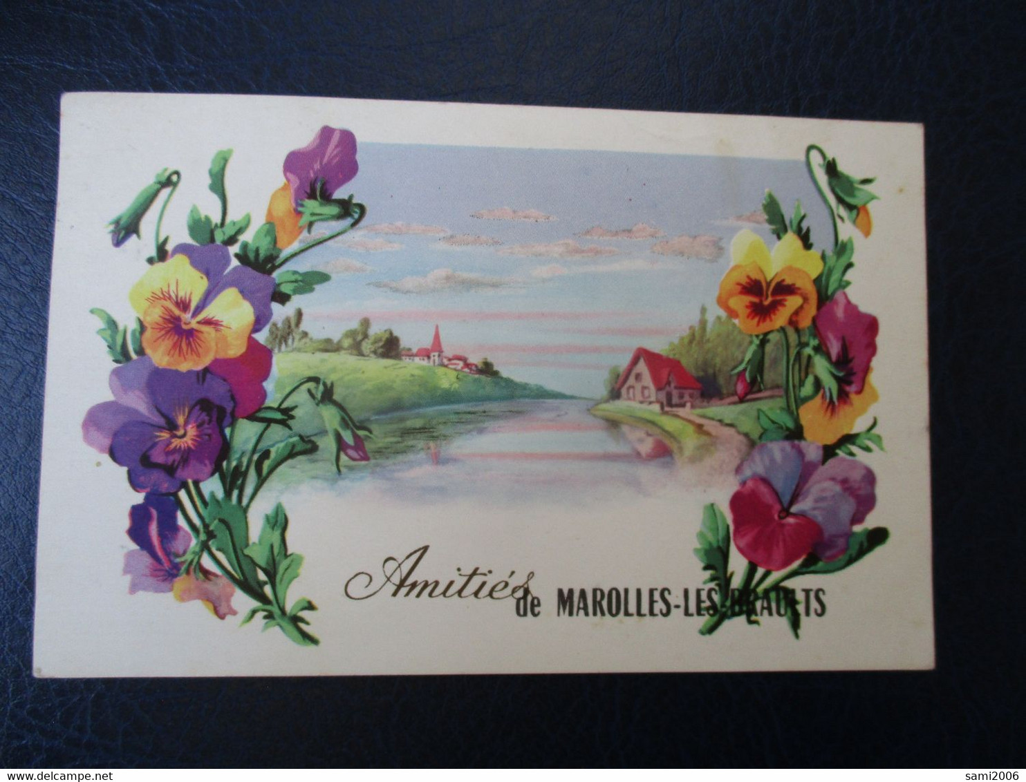 72 MAROLLES LES BRAULTS  FANTAISIE AMITIES FLEURS PENSEES  PAYSAGE - Marolles-les-Braults