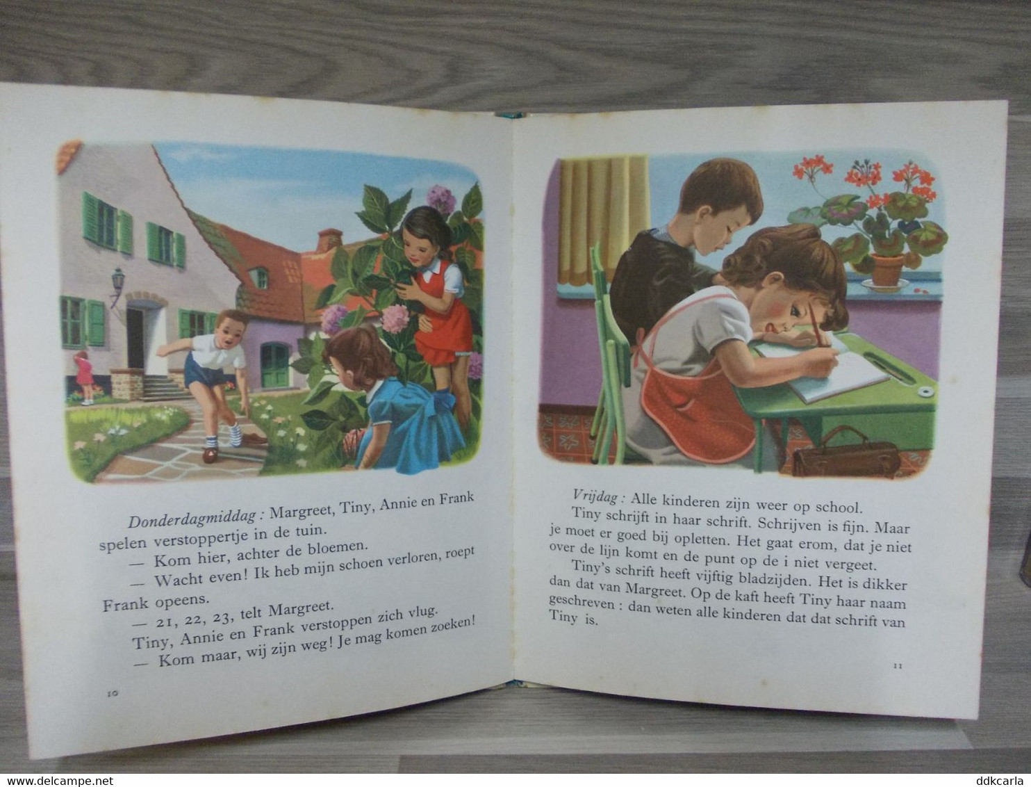 Boek - Kinderboek Tiny Op School 1957 - Antiquariat