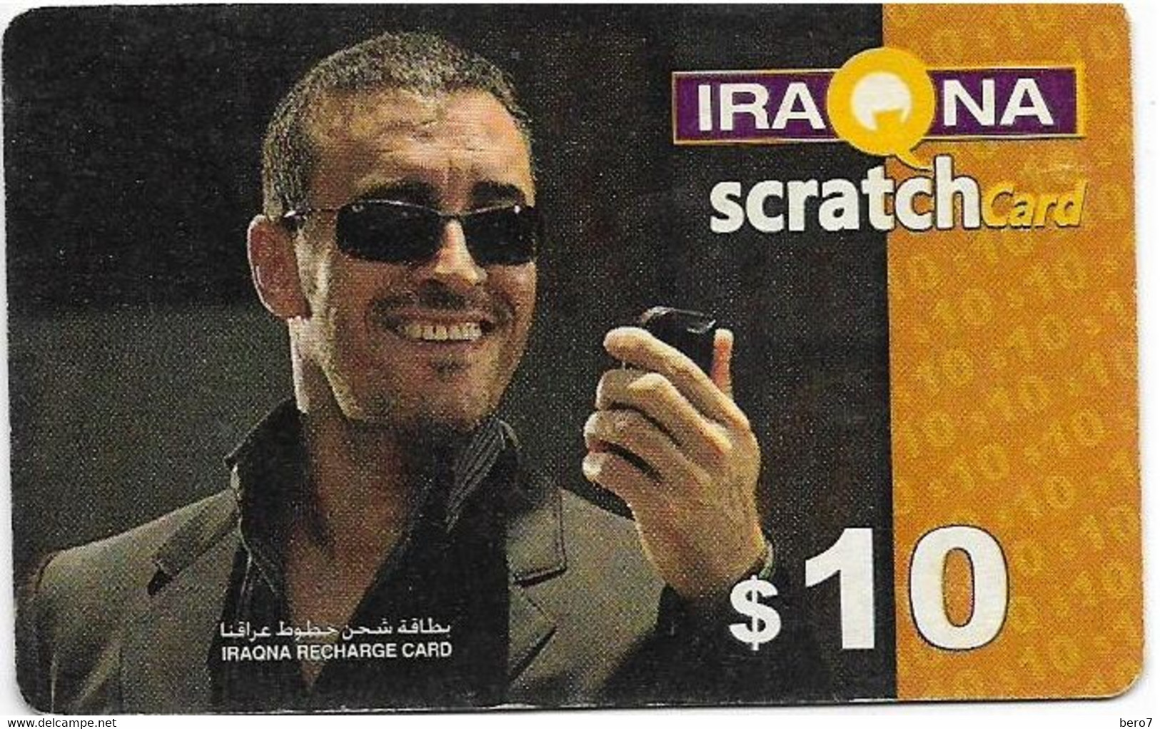 IRAQ - Iraqna - Man With Mobile $10 Scratch Card , Refill Card  Expiry Date : 31/12/2006 [used] - Iraq