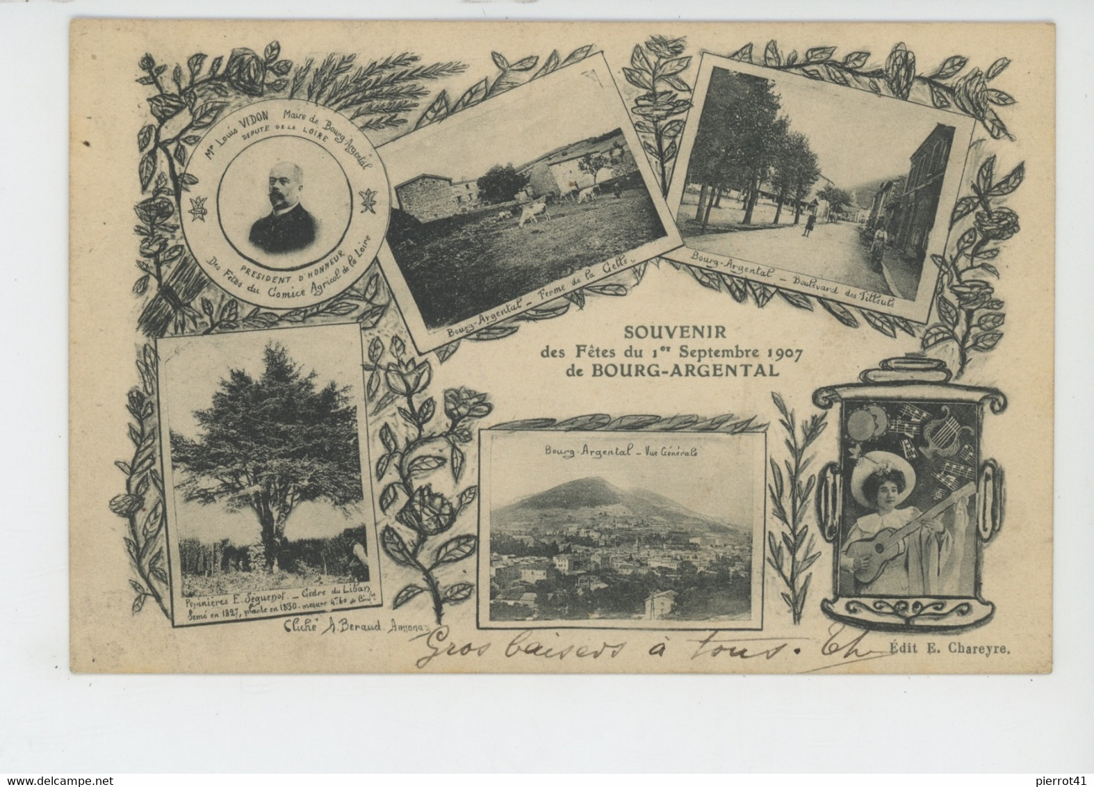 BOURG ARGENTAL - Vues Multiples "Souvenir Des Fêtes Du 1er Septembre 1907 De BOURG ARGENTAL " - Bourg Argental