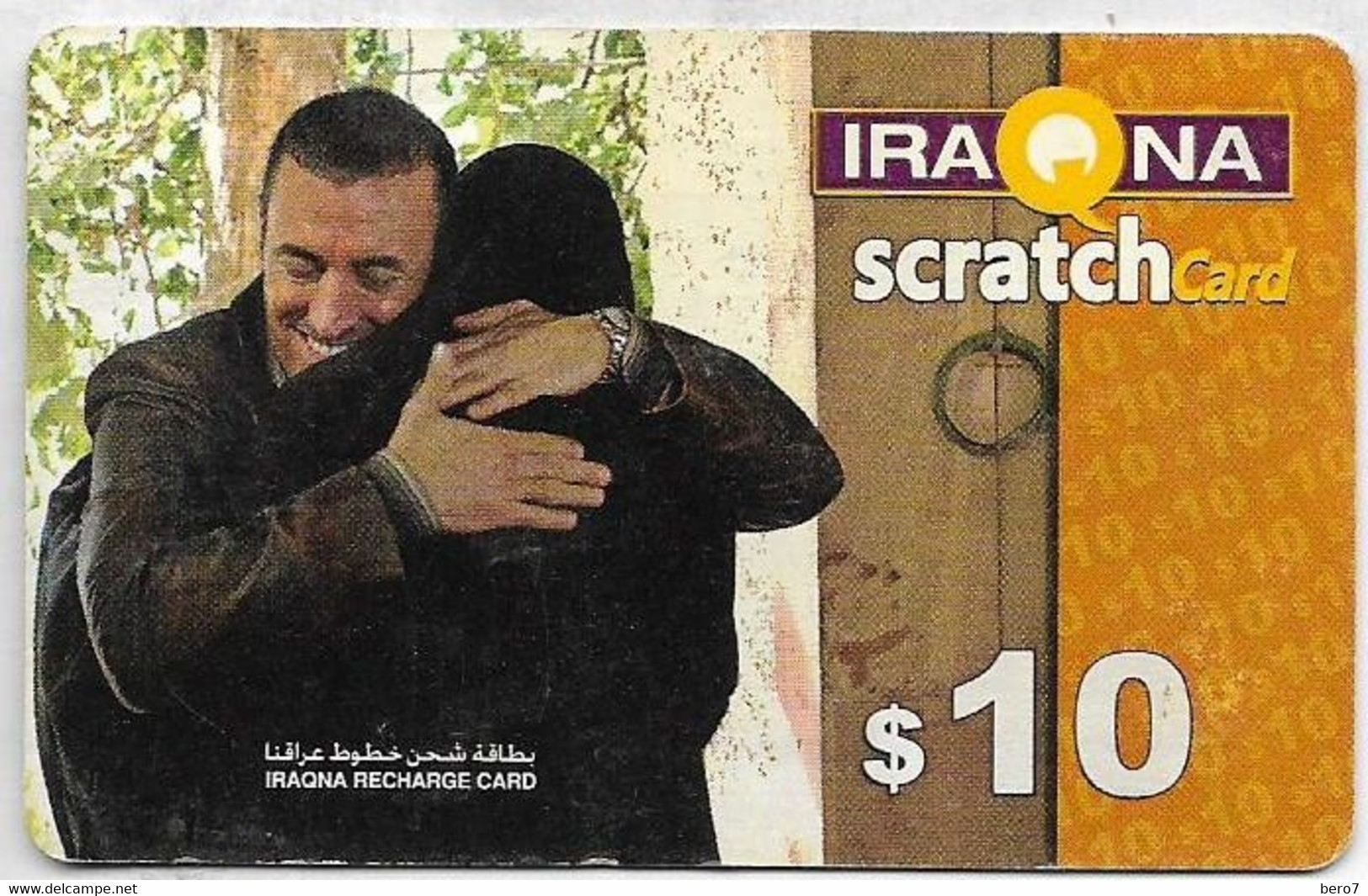 IRAQ - Iraqna - Man With Mobile $10 Scratch Card , Refill Card  Expiry Date : 31/12/2006 [used] - Irak