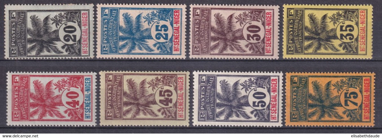 HAUT-SENEGAL - PALMIERS 1906 - YVERT N°7/14 * MLH ! - COTE = 119 EUR. - Ungebraucht