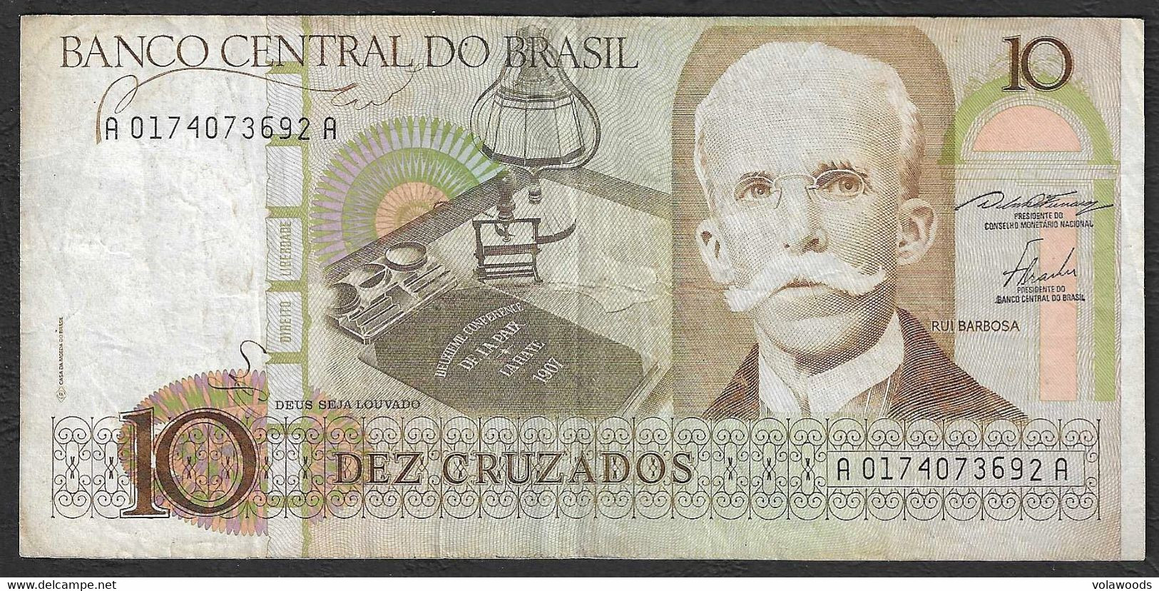 Brasile - Banconota Circolata Da 10 Cruzados P-209a.1 - 1986 #19 - Brasil