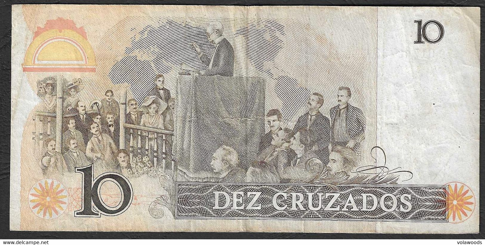 Brasile - Banconota Circolata Da 10 Cruzados P-209a.1 - 1986 #19 - Brasil