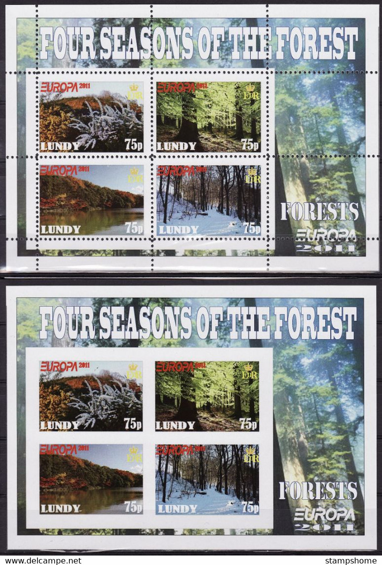 Lundy - 2011 - Europa Thema & Forests - 2.Mini S/Sheet (imp.+perf.) Private İssue ** MNH - Local Issues